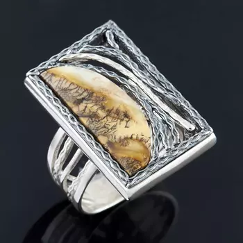 Кольцо янтарь (серебро 925 пр.) (регулируемый) размер 17,5