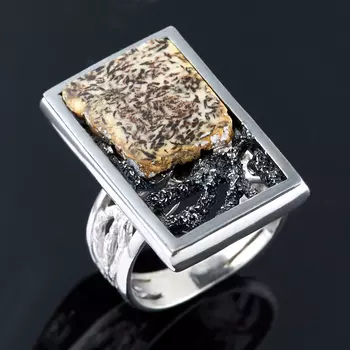 Кольцо янтарь (серебро 925 пр.) (регулируемый) размер 17,5