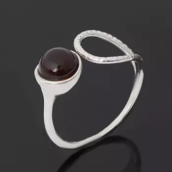 Кольцо янтарь (серебро 925 пр. родир. бел.) (регулируемый) размер 17