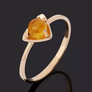 Кольцо янтарь (золото 585 пр.) размер 17