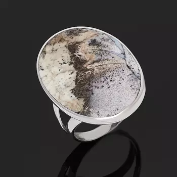 Кольцо яшма кольская (серебро 925 пр. родир. бел.) размер 18