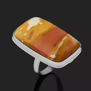 Кольцо яшма мукаит (серебро 925 пр.) размер 18