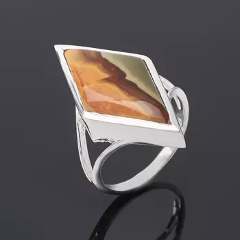 Кольцо яшма пестроцветная (серебро 925 пр.) размер 17