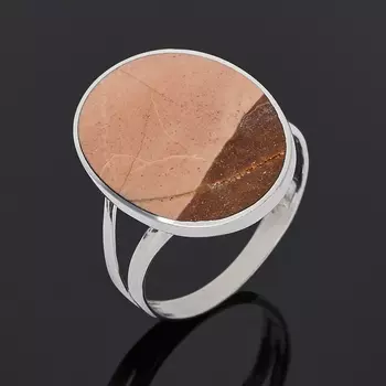 Кольцо яшма уральская (серебро 925 пр. родир. бел.) размер 19