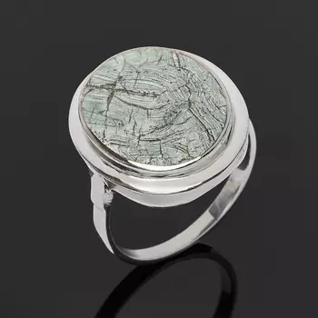 Кольцо яшма уральская (серебро 925 пр. родир. бел.) размер 18,5