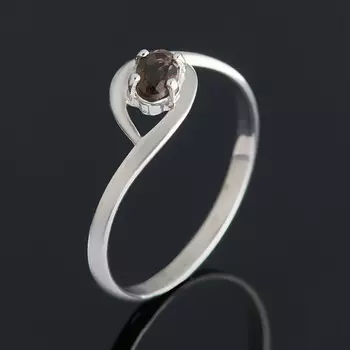 Кольцо раухтопаз огранка (серебро 925 пр.) размер 17