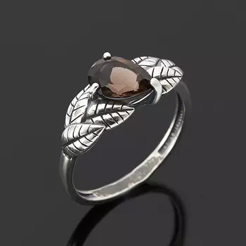 Кольцо раухтопаз огранка (серебро 925 пр.) размер 17