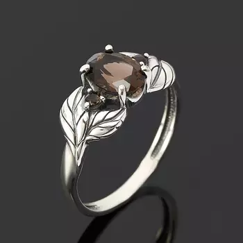 Кольцо раухтопаз огранка (серебро 925 пр.) размер 18