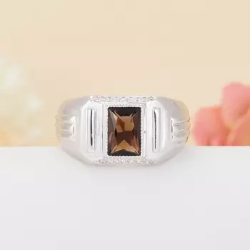 Кольцо раухтопаз огранка (серебро 925 пр.) размер 21,5