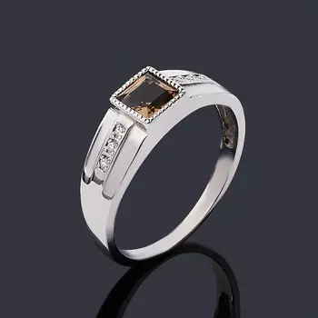 Кольцо раухтопаз огранка (серебро 925 пр.) размер 20,5