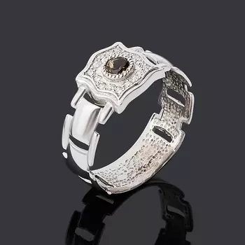 Кольцо раухтопаз огранка (серебро 925 пр.) размер 20