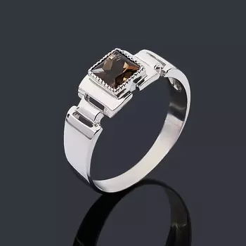 Кольцо раухтопаз огранка (серебро 925 пр.) размер 18,5