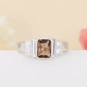 Кольцо раухтопаз огранка (серебро 925 пр.) размер 20