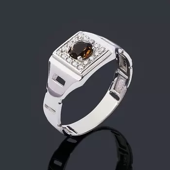 Кольцо раухтопаз огранка (серебро 925 пр.) размер 20