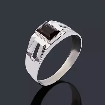 Кольцо раухтопаз огранка (серебро 925 пр.) размер 21