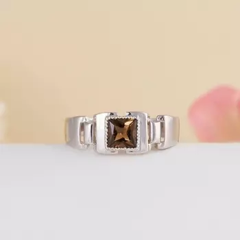 Кольцо раухтопаз огранка (серебро 925 пр.) размер 18,5