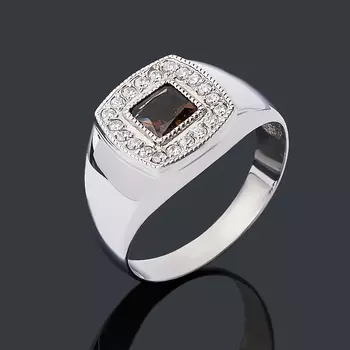 Кольцо раухтопаз огранка (серебро 925 пр.) размер 21