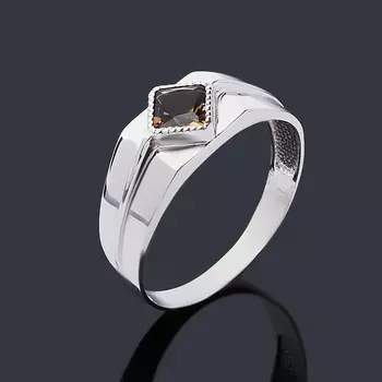 Кольцо раухтопаз огранка (серебро 925 пр.) размер 19,5