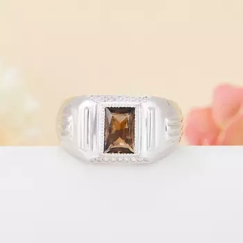 Кольцо раухтопаз огранка (серебро 925 пр.) размер 20,5