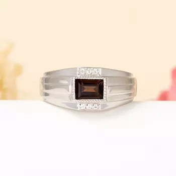 Кольцо раухтопаз огранка (серебро 925 пр.) размер 20