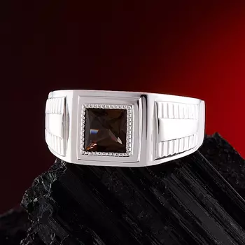 Кольцо раухтопаз огранка (серебро 925 пр.) размер 21