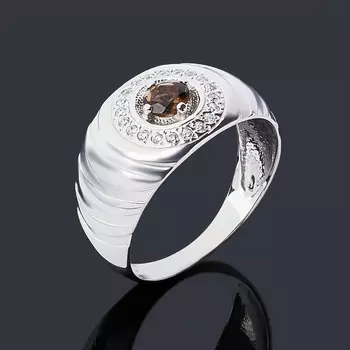 Кольцо раухтопаз огранка (серебро 925 пр.) размер 20,5