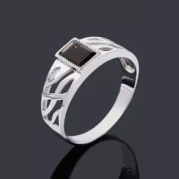 Кольцо раухтопаз огранка (серебро 925 пр.) размер 21