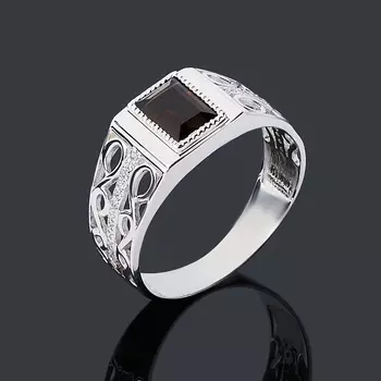 Кольцо раухтопаз огранка (серебро 925 пр.) размер 19