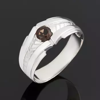 Кольцо раухтопаз огранка (серебро 925 пр.) размер 19,5