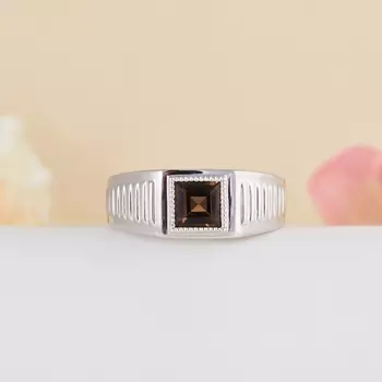 Кольцо раухтопаз огранка (серебро 925 пр.) размер 22