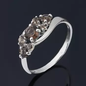 Кольцо раухтопаз огранка (серебро 925 пр.) размер 19