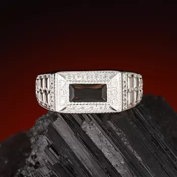 Кольцо раухтопаз огранка (серебро 925 пр.) размер 21