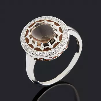 Кольцо раухтопаз (серебро 925 пр., эмаль) размер 18,5