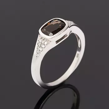 Кольцо раухтопаз (серебро 925 пр.) огранка размер 18