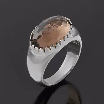 Кольцо раухтопаз (серебро 925 пр.) огранка размер 16,5