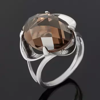 Кольцо раухтопаз (серебро 925 пр.) огранка размер 18