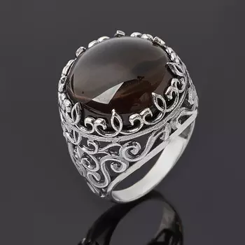 Кольцо раухтопаз (серебро 925 пр. оксидир.) размер 18