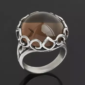 Кольцо раухтопаз (серебро 925 пр. оксидир.) размер 18,5