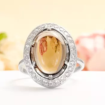 Кольцо раухтопаз (серебро 925 пр.) размер 17