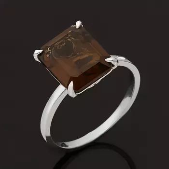 Кольцо раухтопаз (серебро 925 пр. родир. бел.) огранка размер 18,5