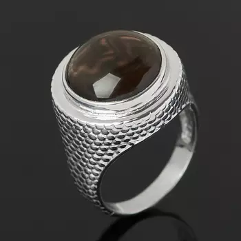 Кольцо раухтопаз (серебро 925 пр. родир. бел.) размер 19