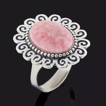 Кольцо родохрозит (серебро 925 пр. оксидир.) размер 19,5