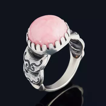 Кольцо родохрозит (серебро 925 пр. оксидир.) размер 17,5