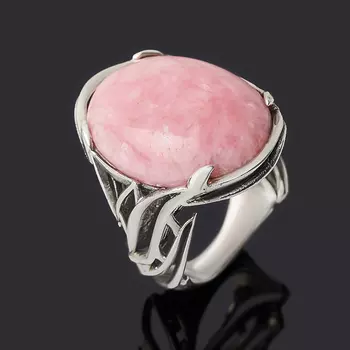 Кольцо родохрозит (серебро 925 пр. оксидир.) размер 17