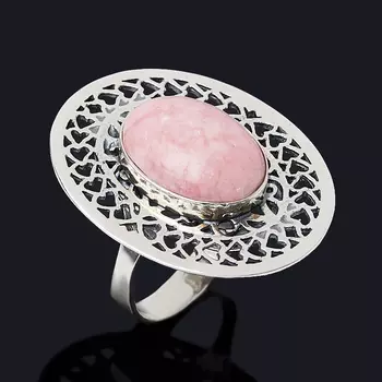Кольцо родохрозит (серебро 925 пр.) размер 18