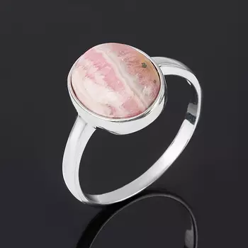 Кольцо родохрозит (серебро 925 пр. родир. бел.) размер 18,5