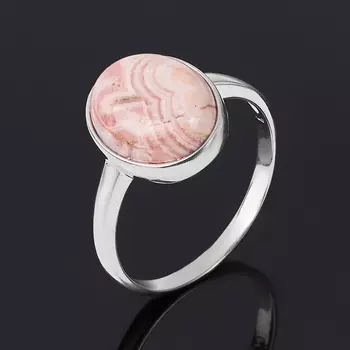 Кольцо родохрозит (серебро 925 пр. родир. бел.) размер 18