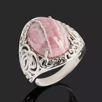 Кольцо родохрозит (серебро 925 пр. родир. бел.) размер 18,5