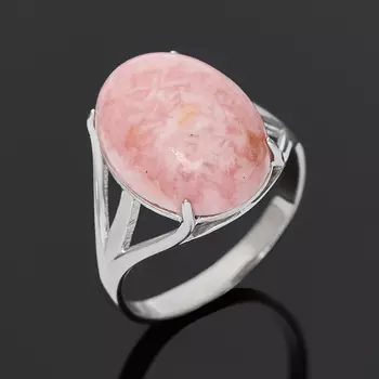 Кольцо родохрозит (серебро 925 пр. родир. бел.) размер 18