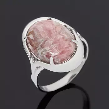 Кольцо родохрозит (серебро 925 пр. родир. бел.) размер 17,5